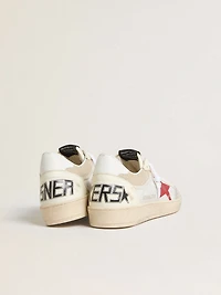 Ball star nylon and white mesh with red leather heel tab