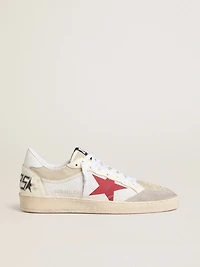 Ball star nylon and white mesh with red leather heel tab
