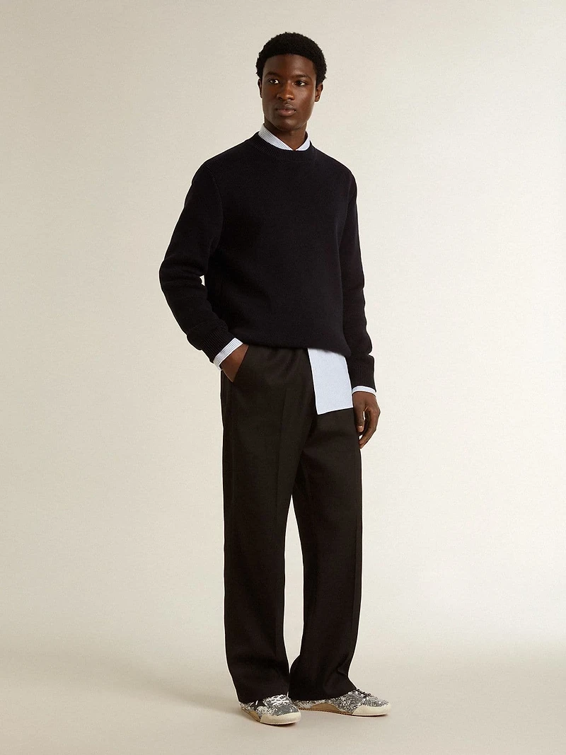 Men's True-Star silver sequins with black star and leather heel tab