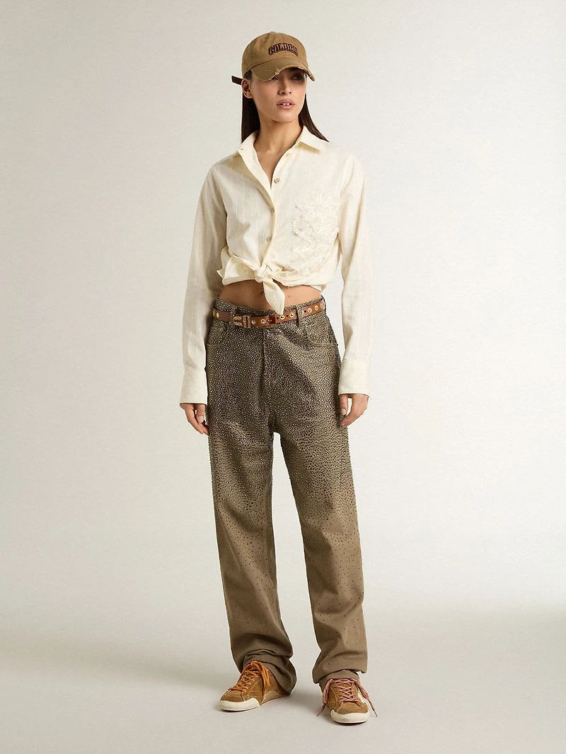Men's True-Star tobacco-colored suede with white star and platinum heel tab