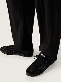 Men's True-Star black suede with Swarovski crystals and leather star