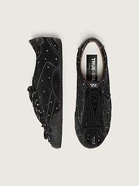 Men's True-Star black suede with Swarovski crystals and leather star