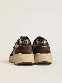 Men's Running Sole nylon and suede with printed star leather heel tab