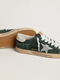 Men's Super-Star green suede with silver metallic leather star and heel tab