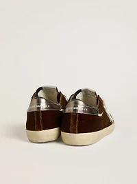 Men's Super-Star cognac velvet with metallic leather star and heel tab