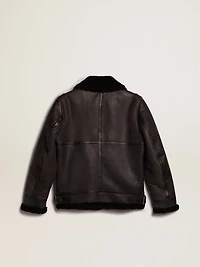 Black sheepskin jacket