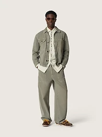 Men's bleached denim shirt with hammered studs