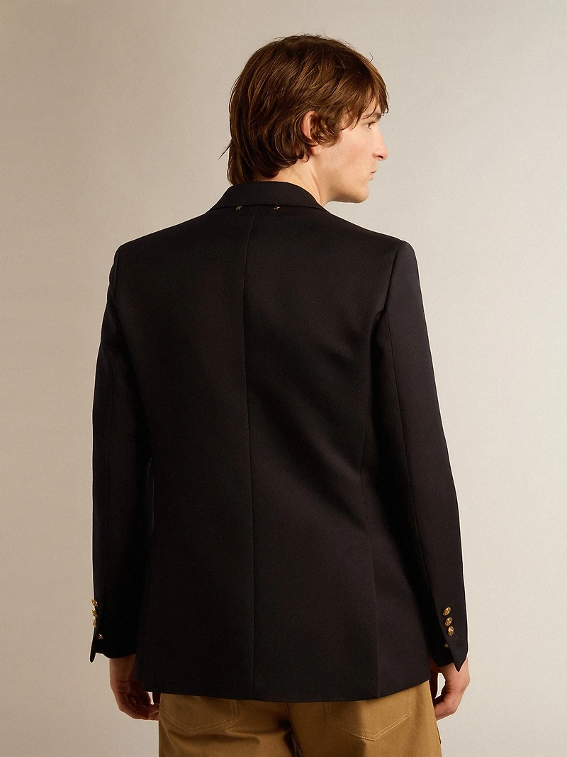 Men's double-breasted blazer dark blue