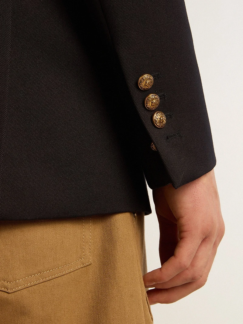 Men's double-breasted blazer dark blue
