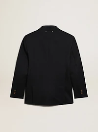 Men's double-breasted blazer dark blue