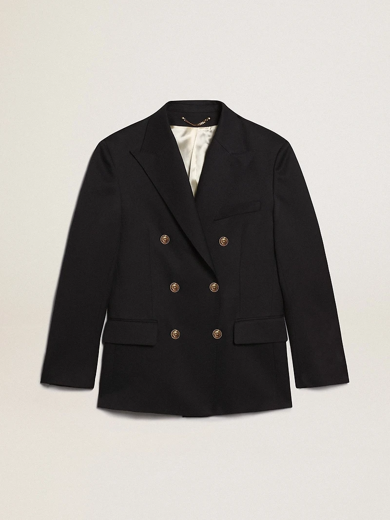 Men's double-breasted blazer dark blue