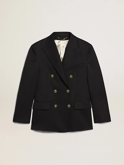 Men's double-breasted blazer dark blue