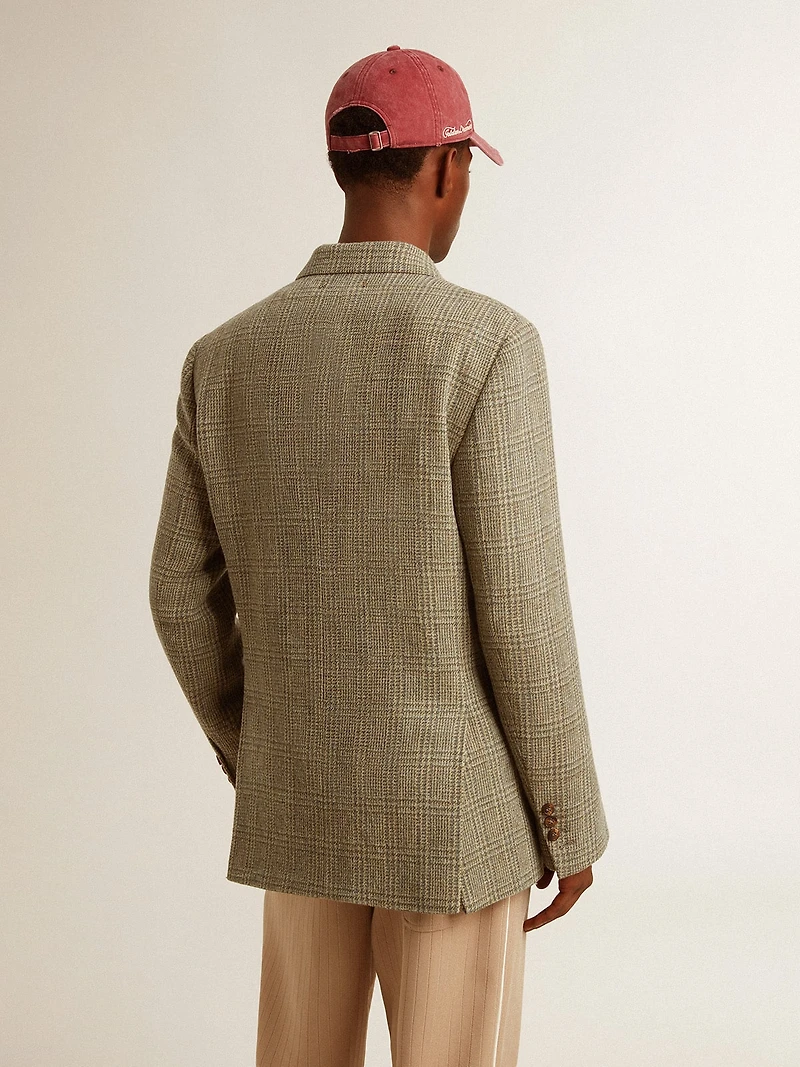 Men's double-breasted blazer Shetland wool