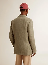 Men's double-breasted blazer Shetland wool