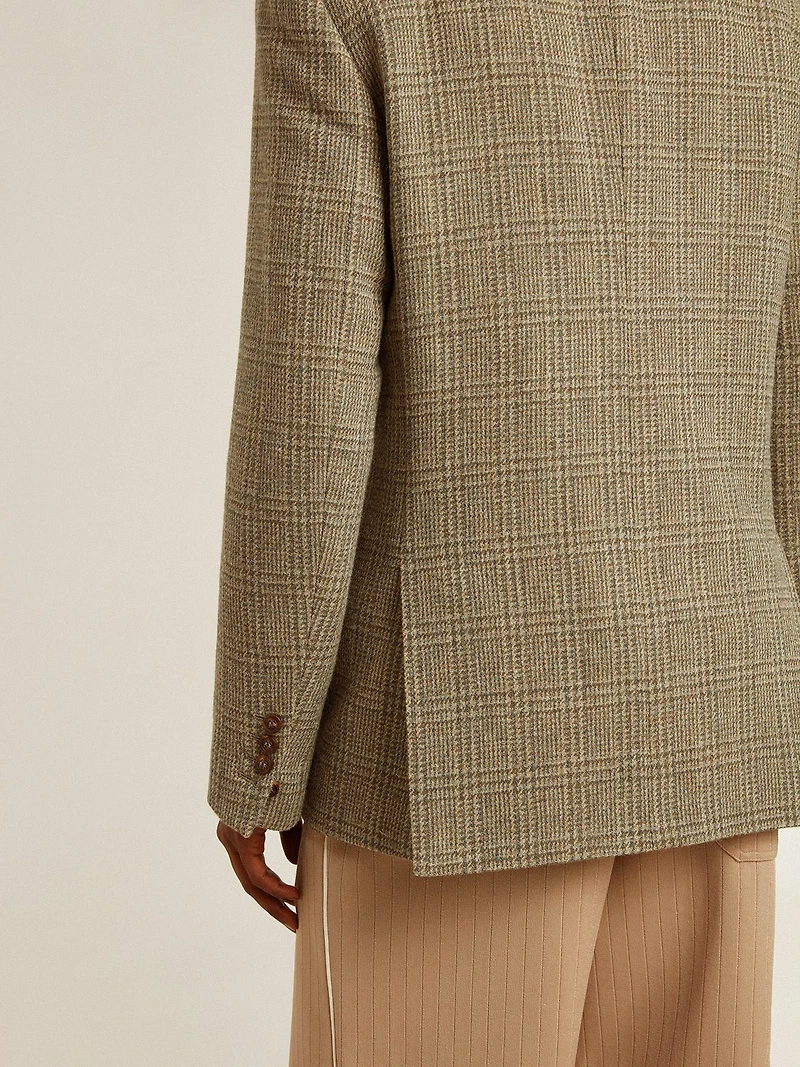 Men's double-breasted blazer Shetland wool