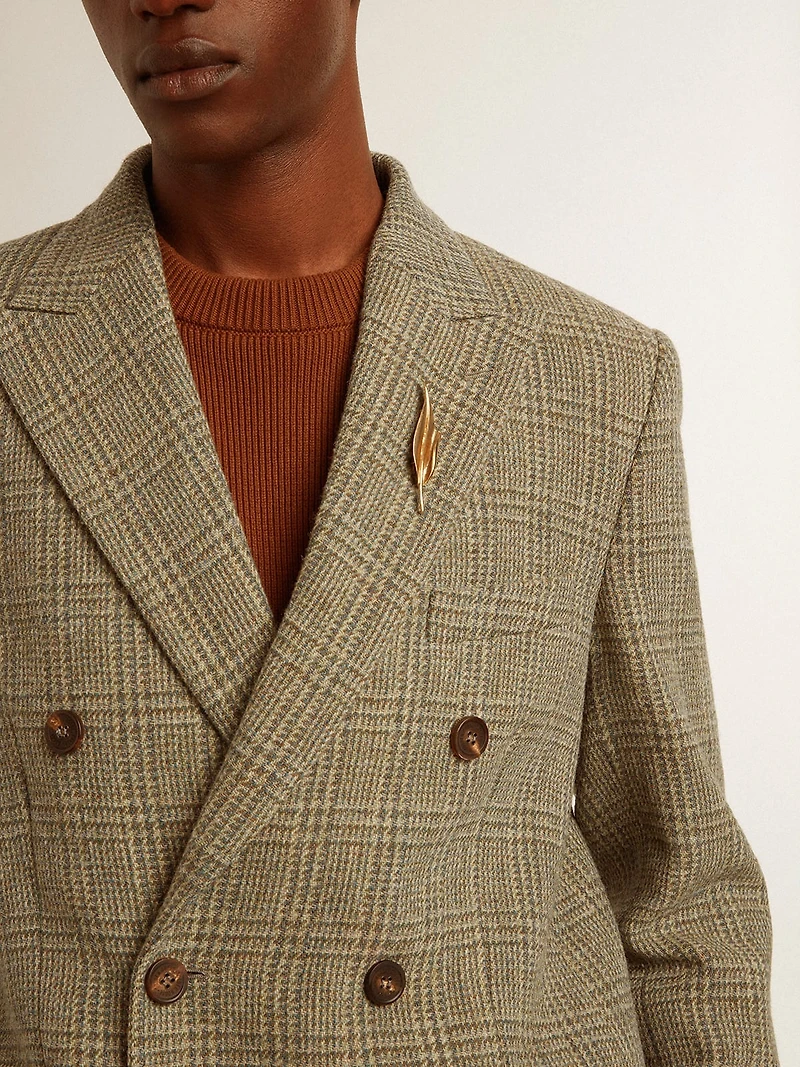 Men's double-breasted blazer Shetland wool