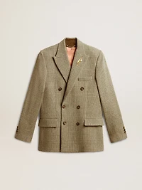 Men's double-breasted blazer Shetland wool