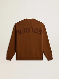 Men's crew-neck sweater with logo on the back