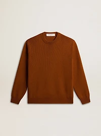 Men's crew-neck sweater with logo on the back