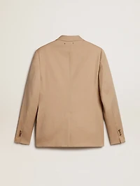 Single-breasted blazer in sand with horn buttons