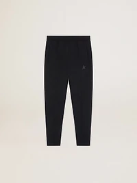 Men's black joggers with star on the front