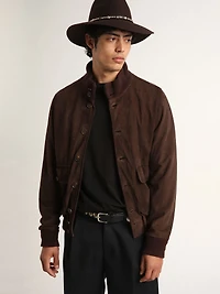 Golden Collection flight jacket dark brown suede