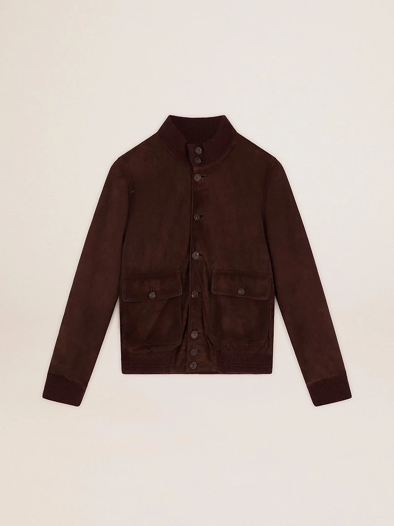 Golden Collection flight jacket dark brown suede