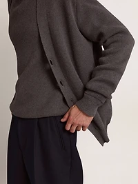 Men's cardigan mélange gray cotton with logo on the back