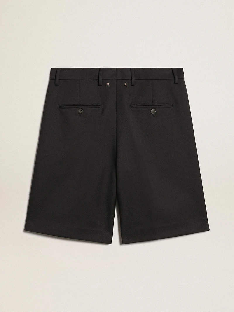 Men's bermuda shorts in dark blue wool