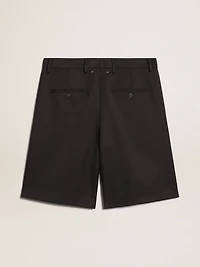 Men's bermuda shorts in dark blue wool