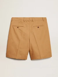 Men's Bermuda shorts beige cotton