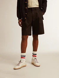Men's Bermuda shorts black cotton