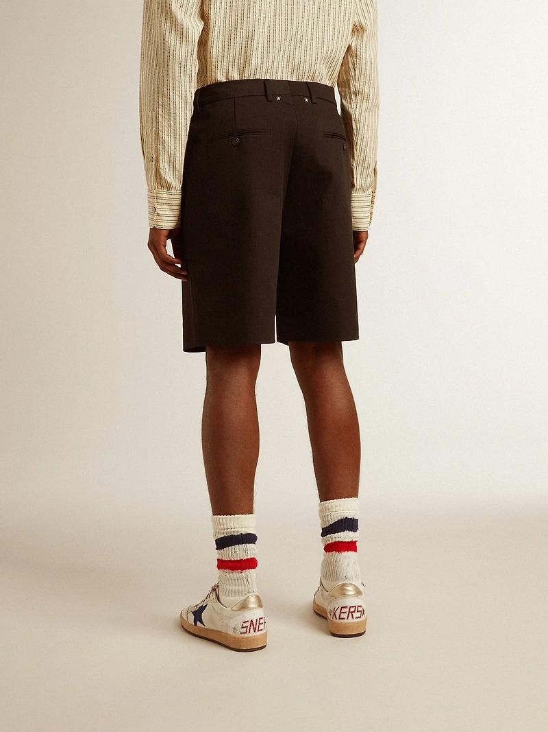 Men's Bermuda shorts black cotton