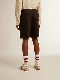 Men's Bermuda shorts black cotton