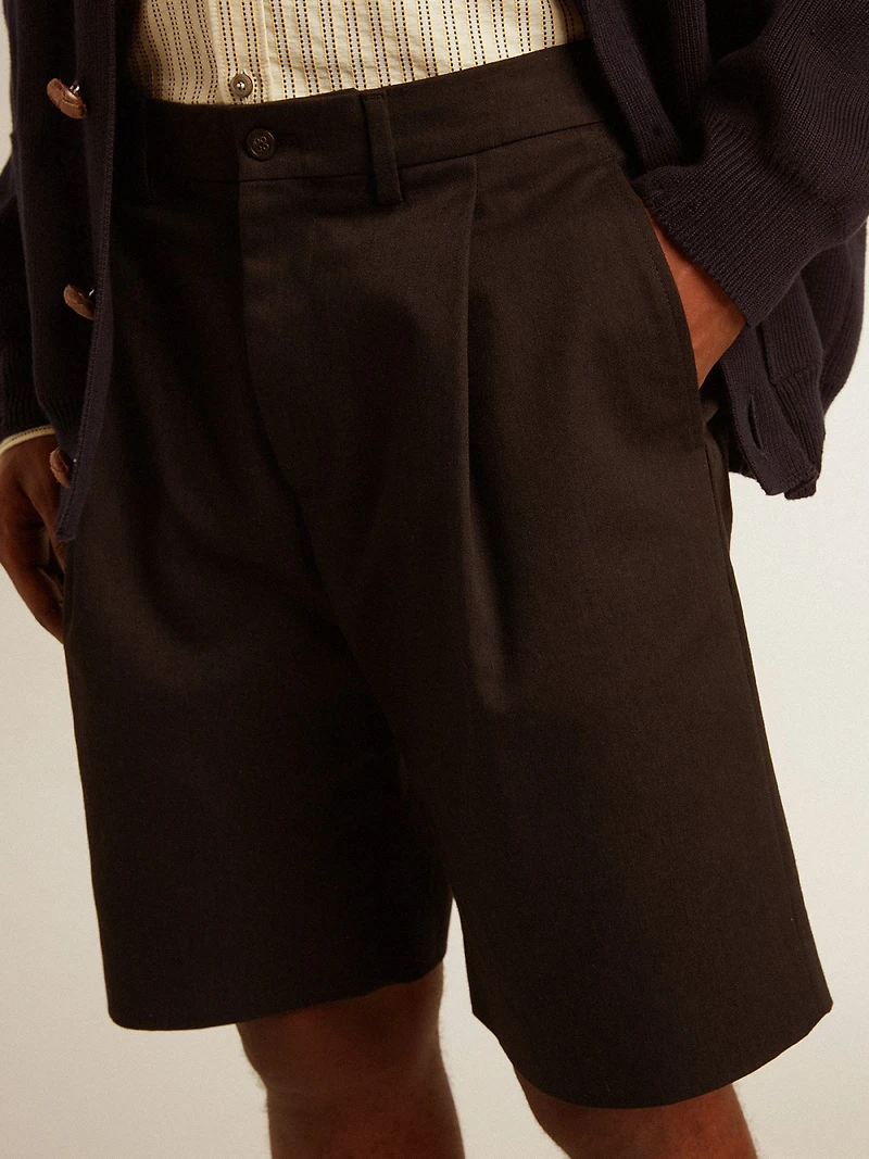 Men's Bermuda shorts black cotton