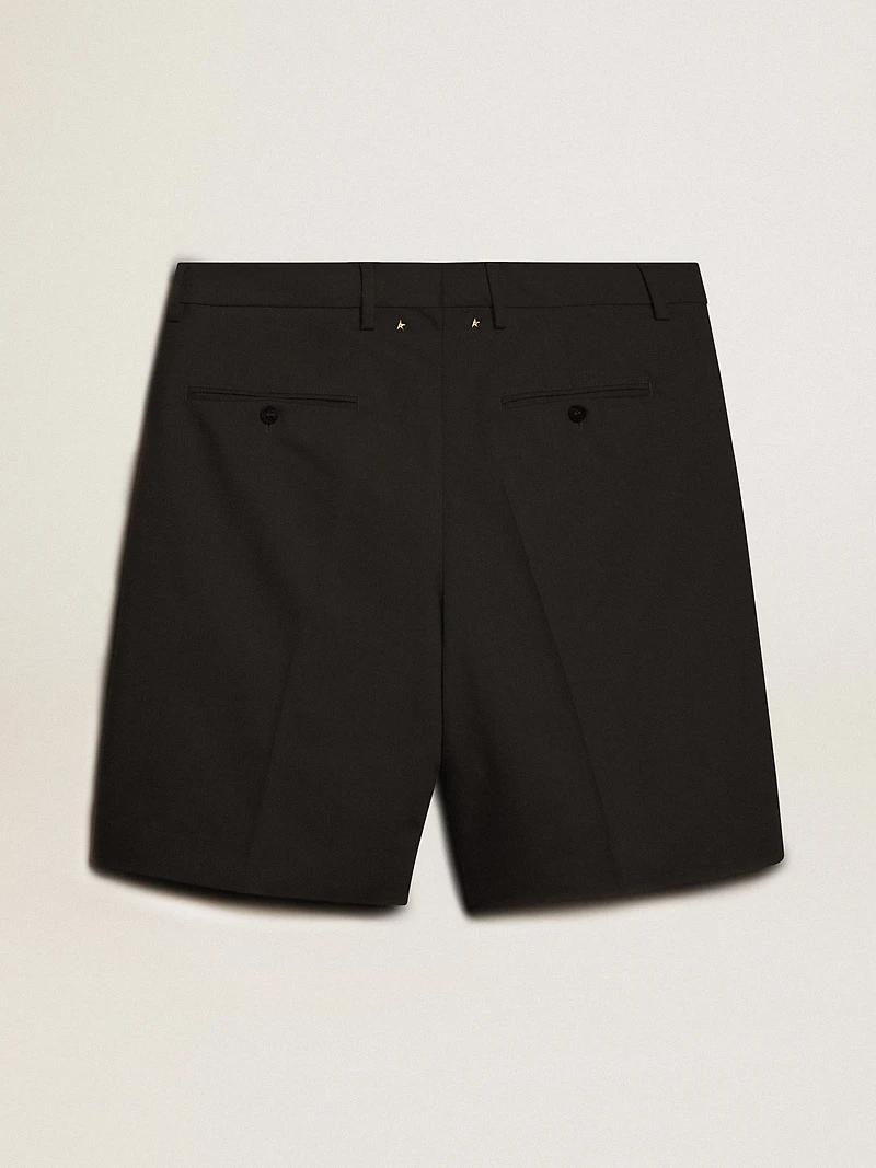 Men's Bermuda shorts black cotton