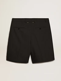 Men's Bermuda shorts black cotton