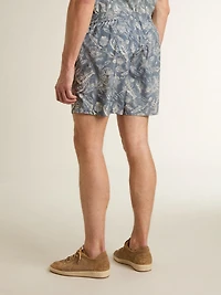 Men's boxers with light blue and white marine print