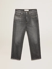 Men’s stonewashed-effect black jeans