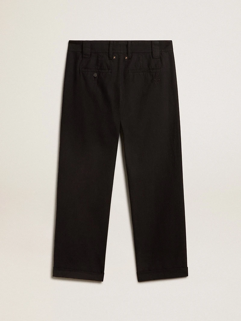 Men's black cotton chinos