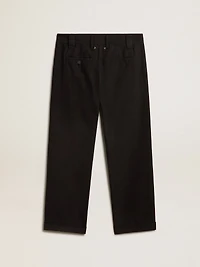 Men's black cotton chinos