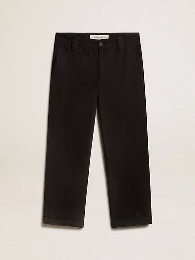Men's black cotton chinos