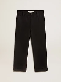 Men's black cotton chinos