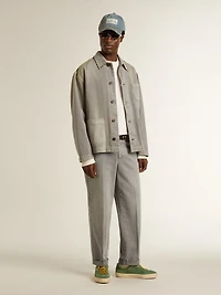 Gray-colored cotton chino pants