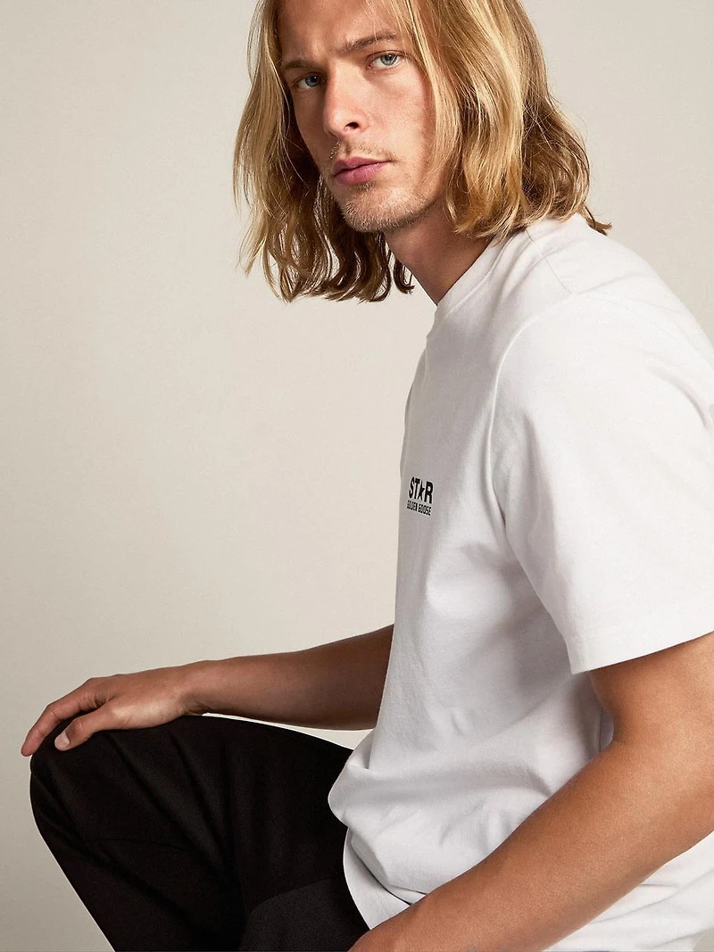 White star Collection T-shirt with contrasting black logo and