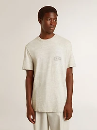Men's gray T-shirt with black lettering