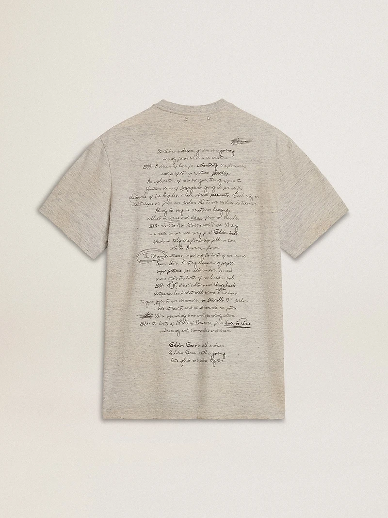 Men's gray T-shirt with black lettering
