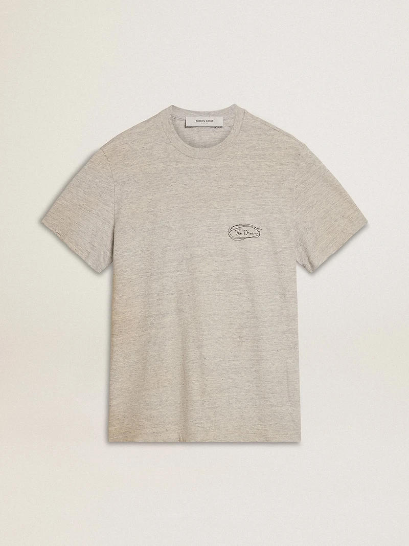 Men's gray T-shirt with black lettering