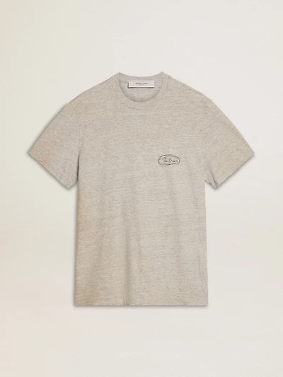 Men's gray T-shirt with black lettering