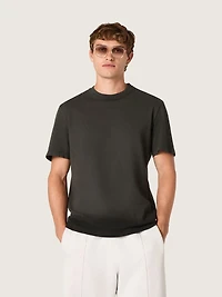 Men’s T-shirt anthracite cotton jersey with perforated heart